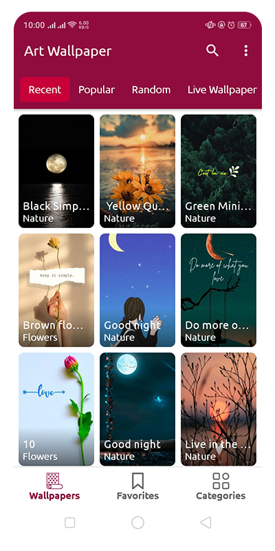 Art Wallpaper screen 2