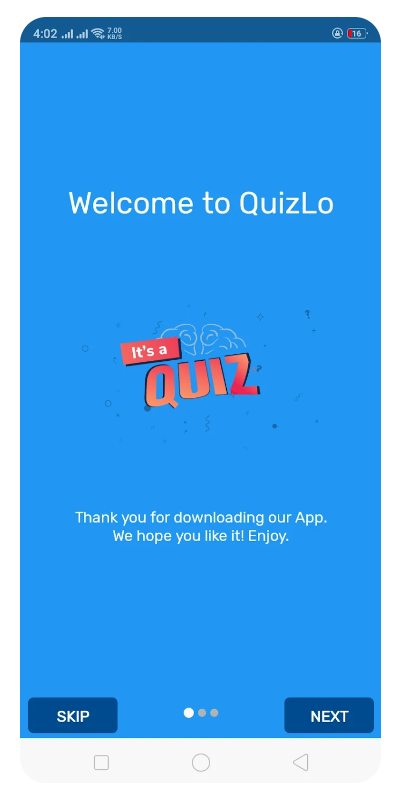 Quizlo screen 1
